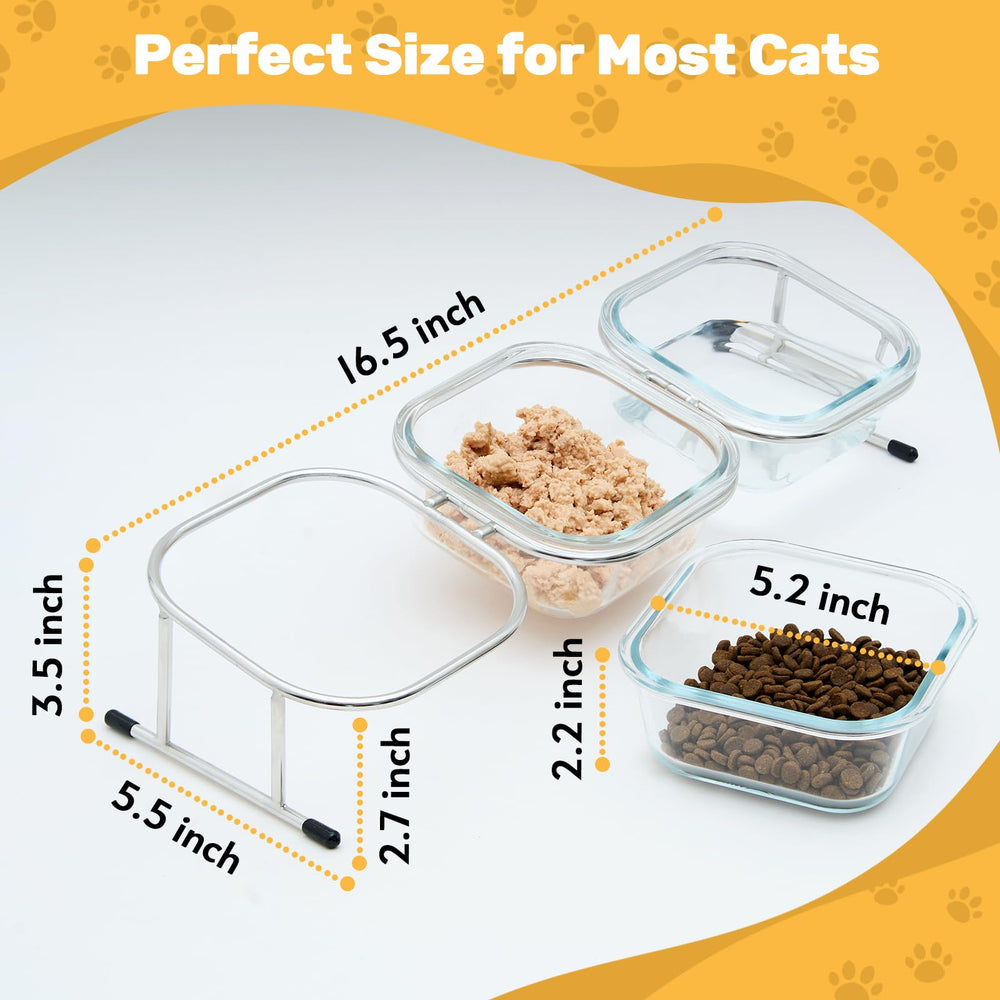 Hannadepot elevated feeding setup creates a neat, space-saving dining area.