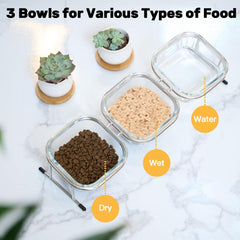 Hannadepot stainless steel stand provides sturdy support for bowls.