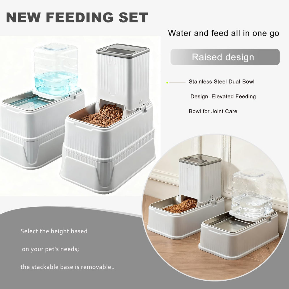 Hanzoto dual stainless steel bowls keep meals hygienic and easy to clean.