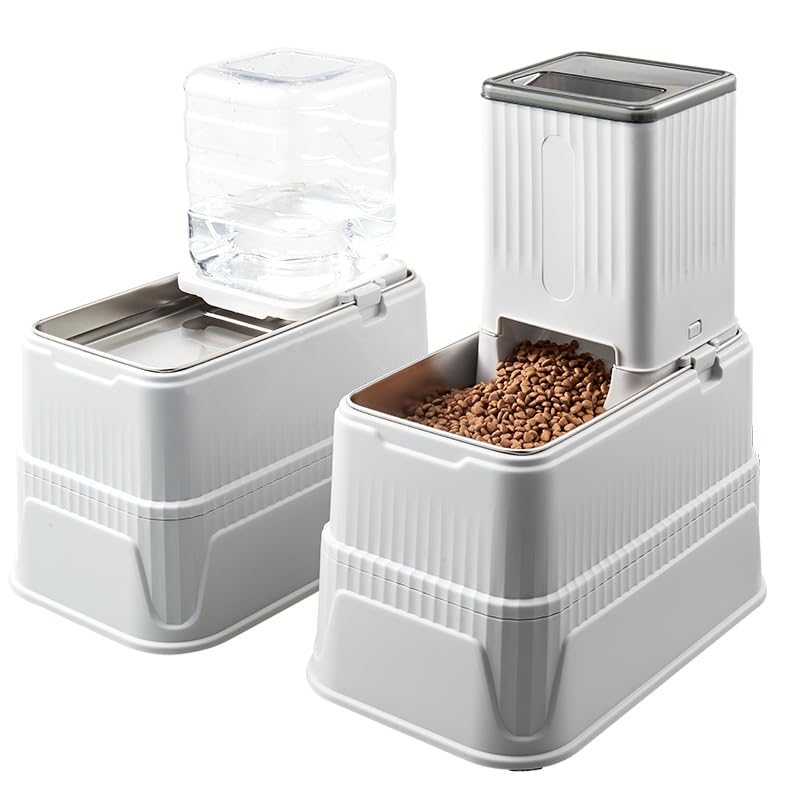 Hanzoto elevated dog bowls with adjustable base for comfortable feeding posture.