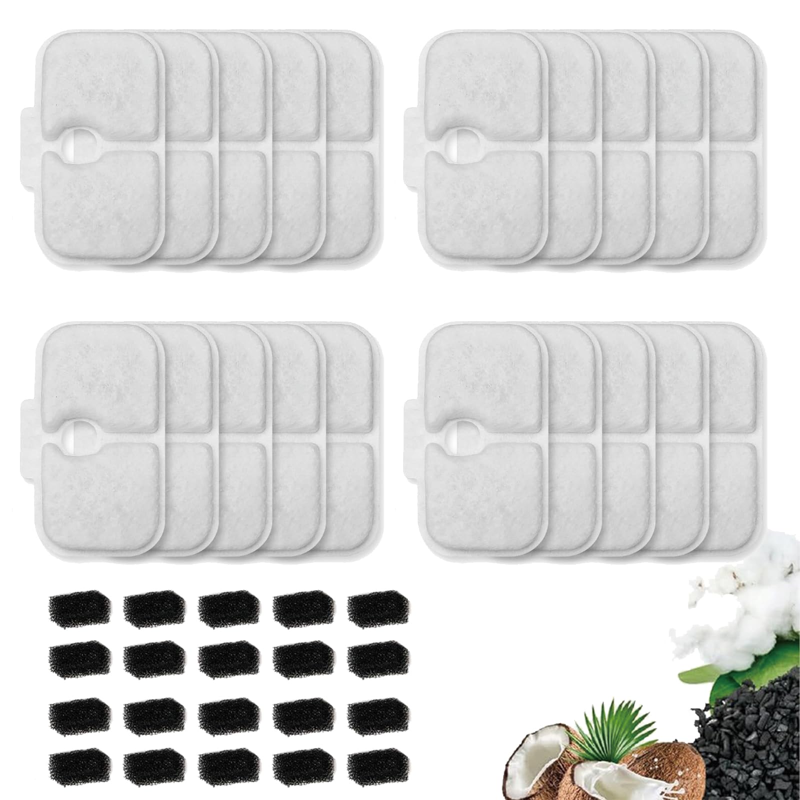 Haodlay 20-pack cat fountain filters for Petlibro, designed to help maintain clean drinking water.