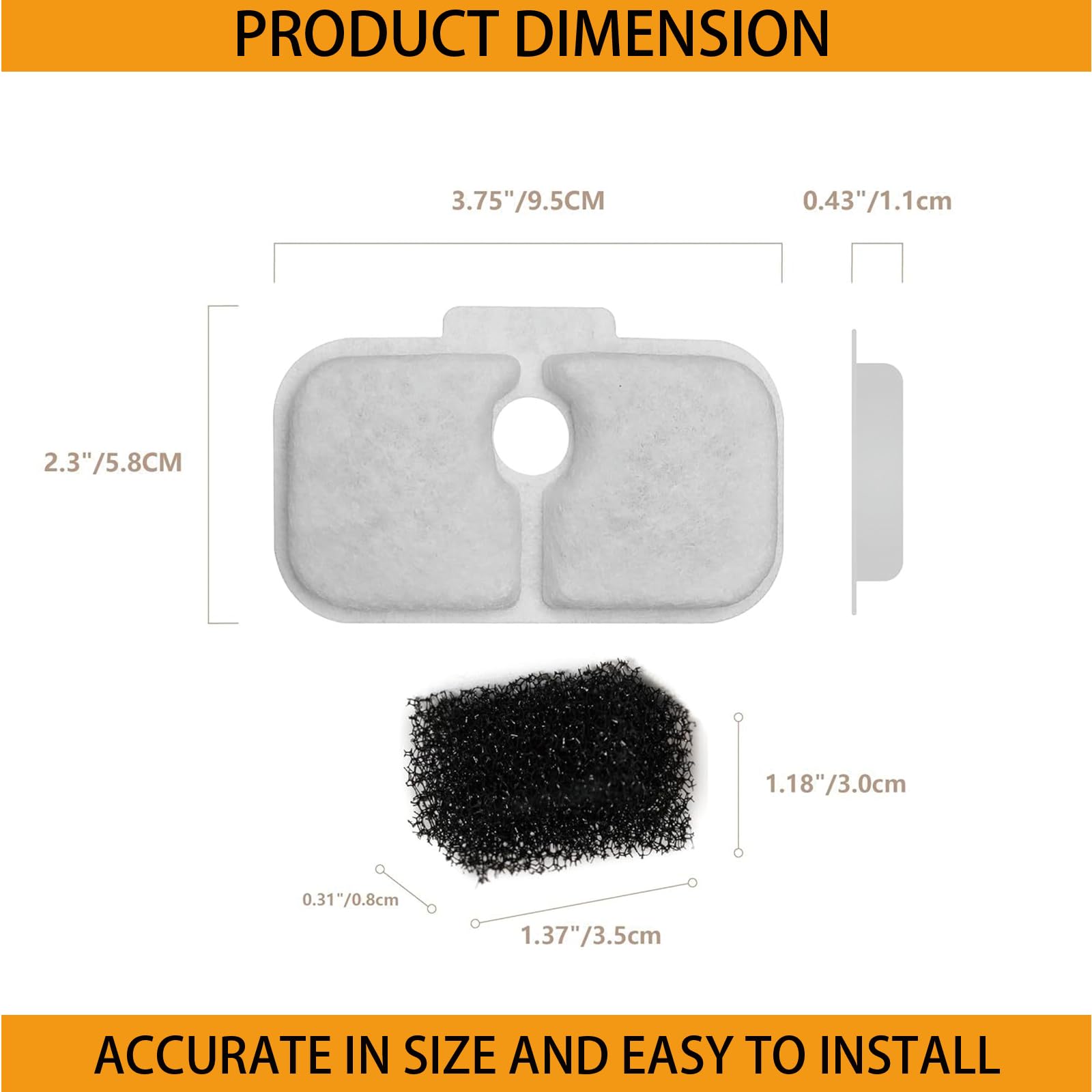 Haodlay pre-filter sponge traps hair and debris before water enters the filter.
