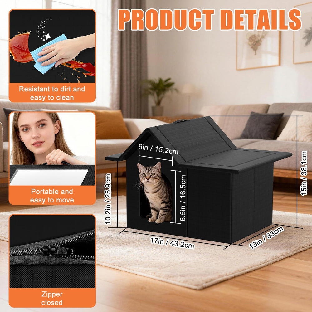 Haoqeke cat house with easy zipper design for quick setup.