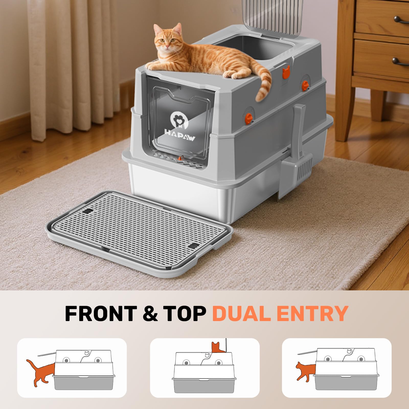 HAPAW premium stainless steel surface, non-stick and easy to wipe