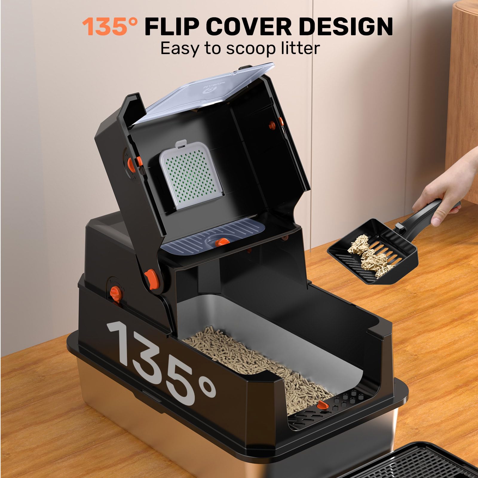 HAPAW top-entry litter box for faster, less-tracked litter