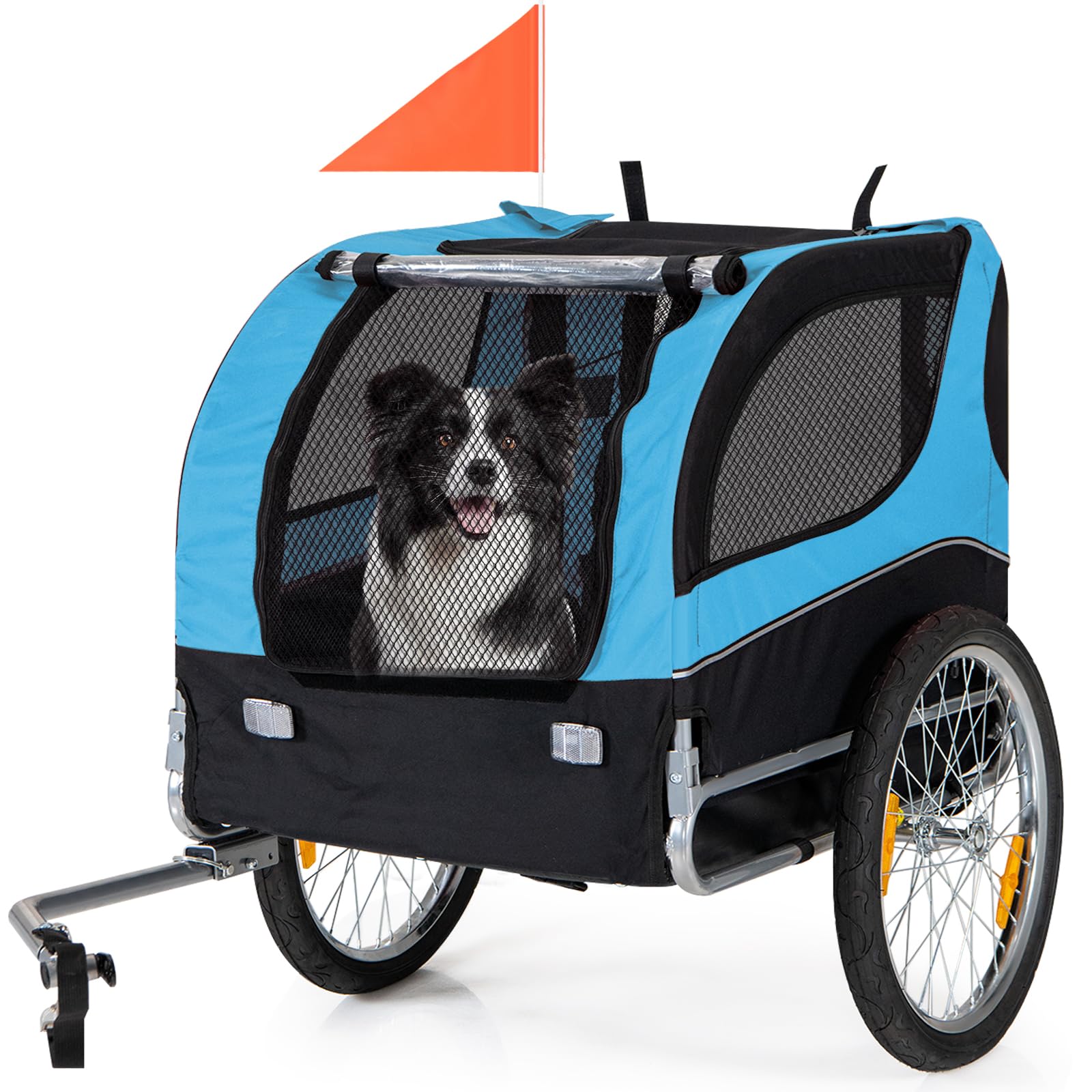 HAPPAWS dog trailer with spacious interior for comfortable pet rides.
