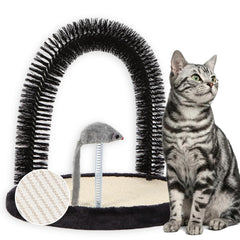Happi N Pets cat self groomer arch brush for comfortable grooming and fur control.