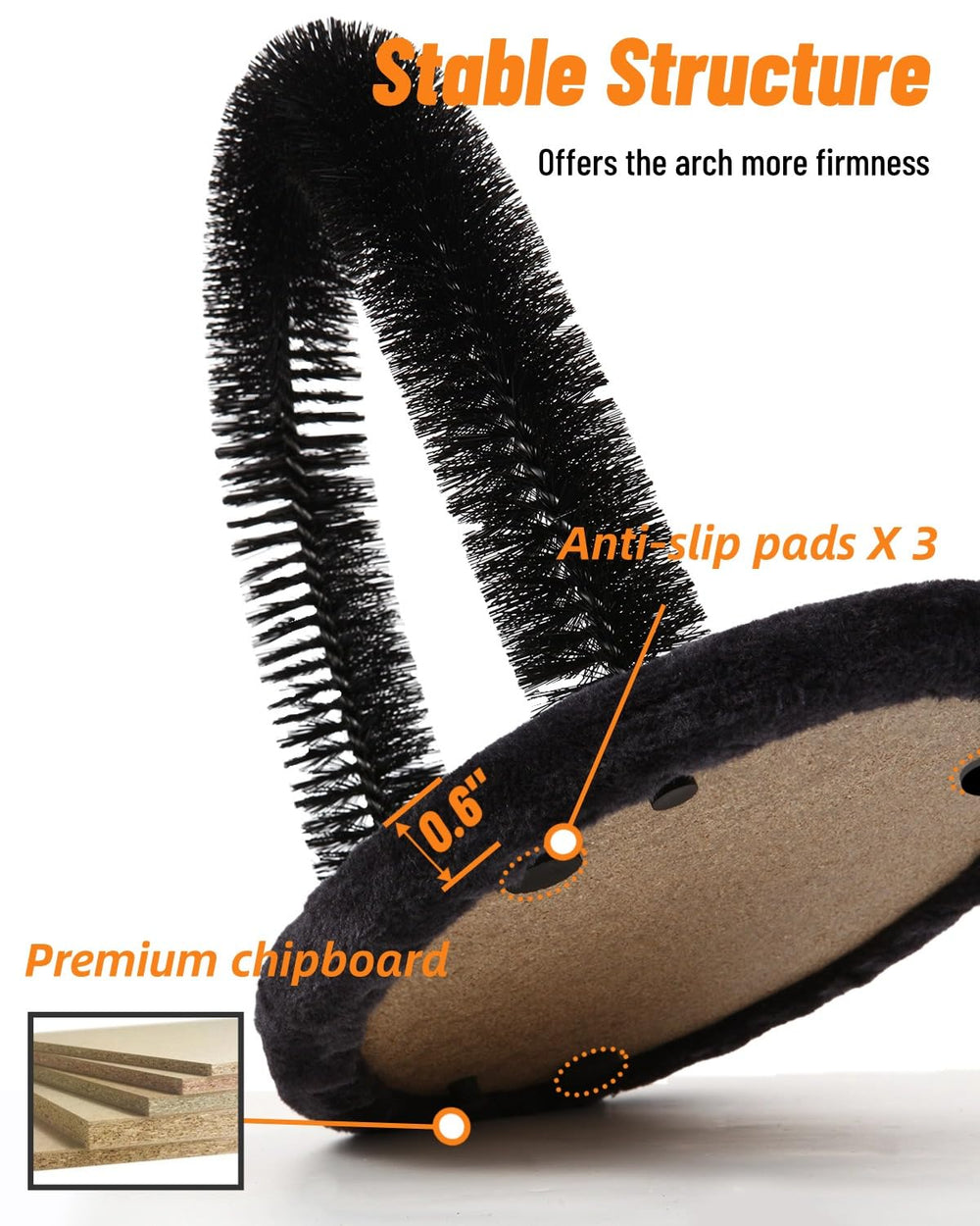Happi N Pets cat self groomer rubbing post invites relaxed brushing sessions.