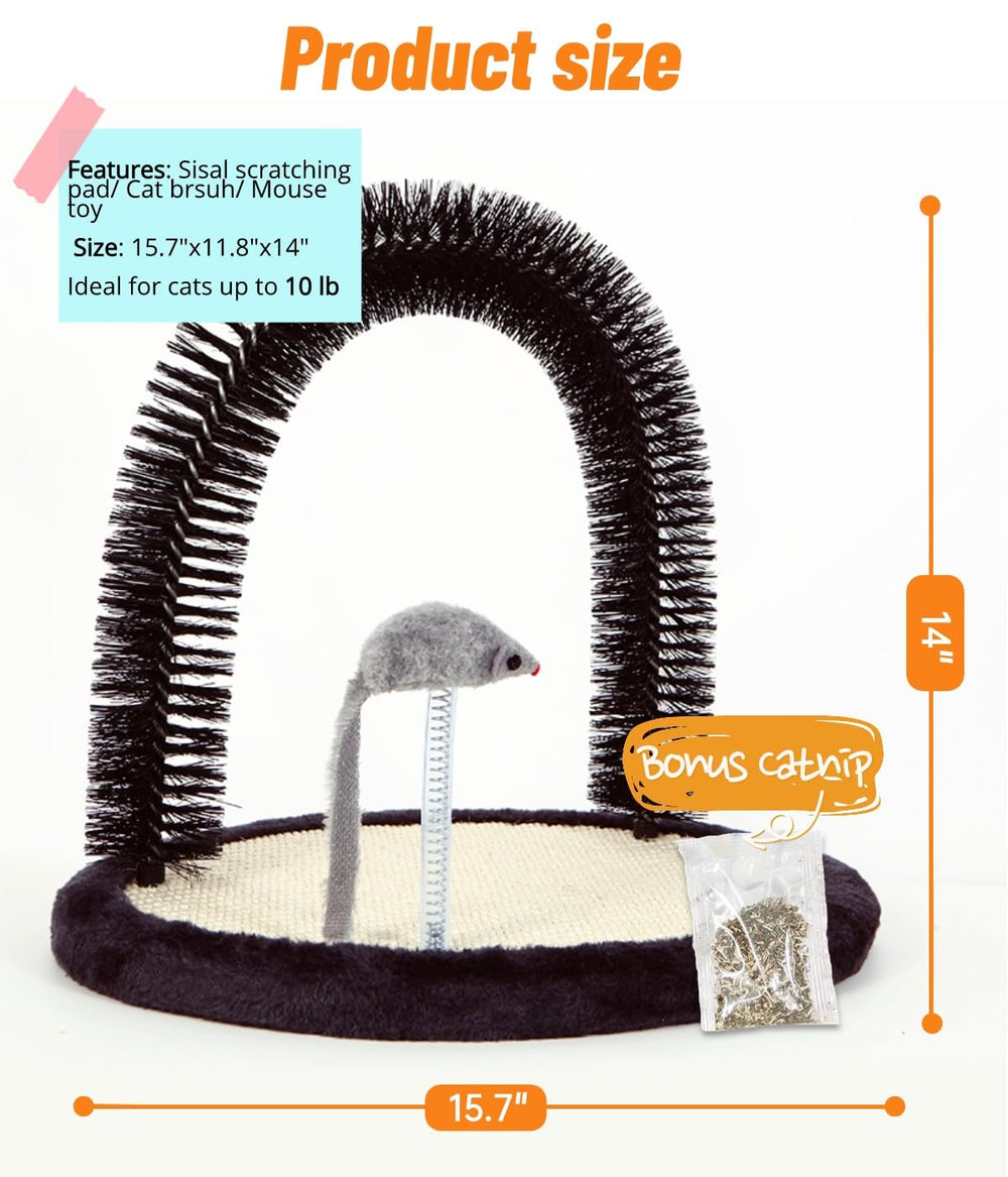 Happi N Pets cat self groomer natural sisal pad offers satisfying scratching and furniture protection.