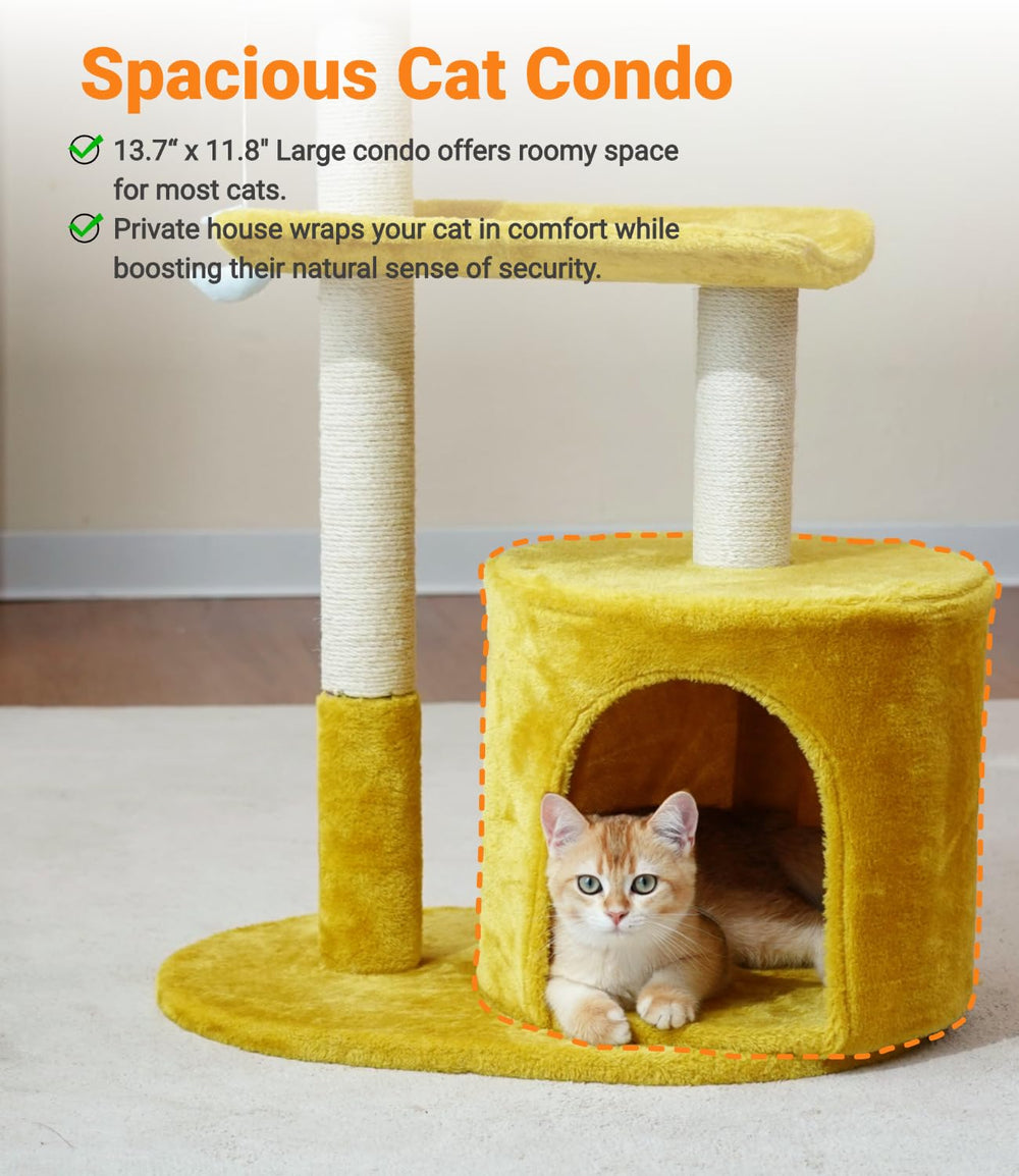 Happi N Pets anti-tip base keeps the cat tree stable during play