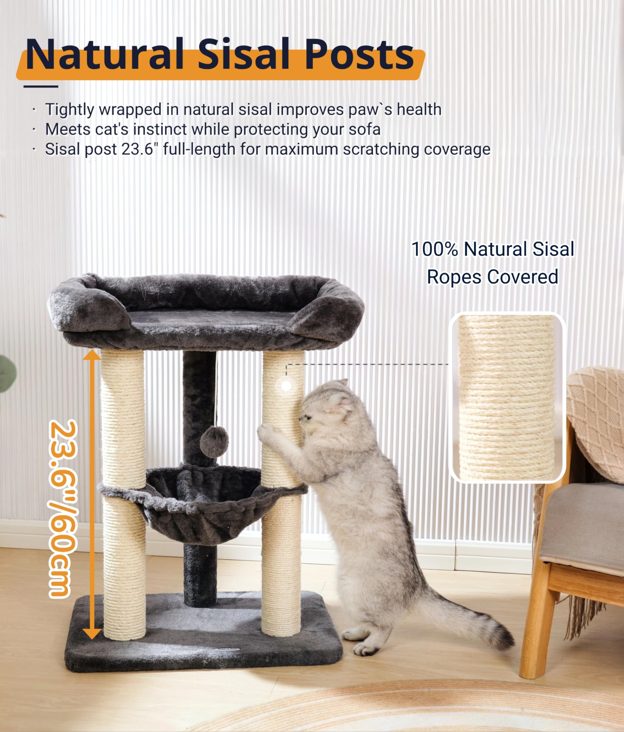 Happi N Pets cat tree color options help fit your home décor.