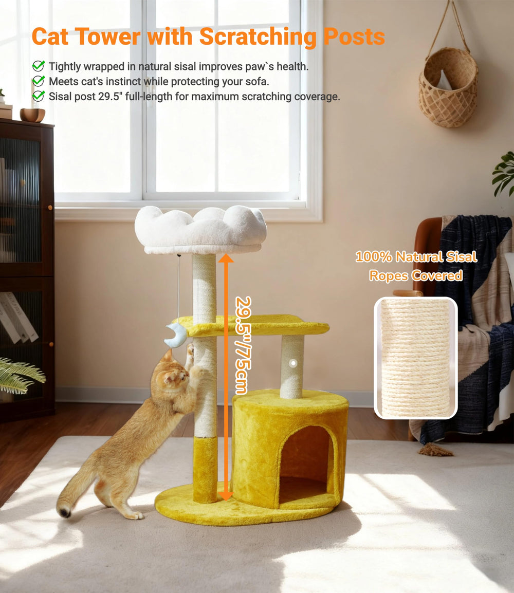 Happi N Pets cat tree curved perch offers comfortable lounging and easy jumping