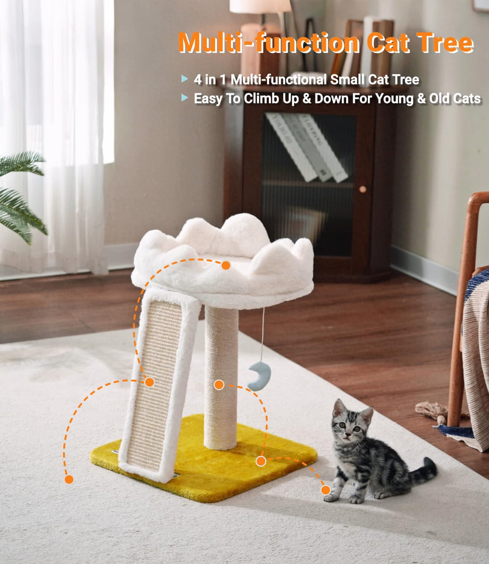 Happi N Pets cat tree window perch gives cats a sunny viewing spot.