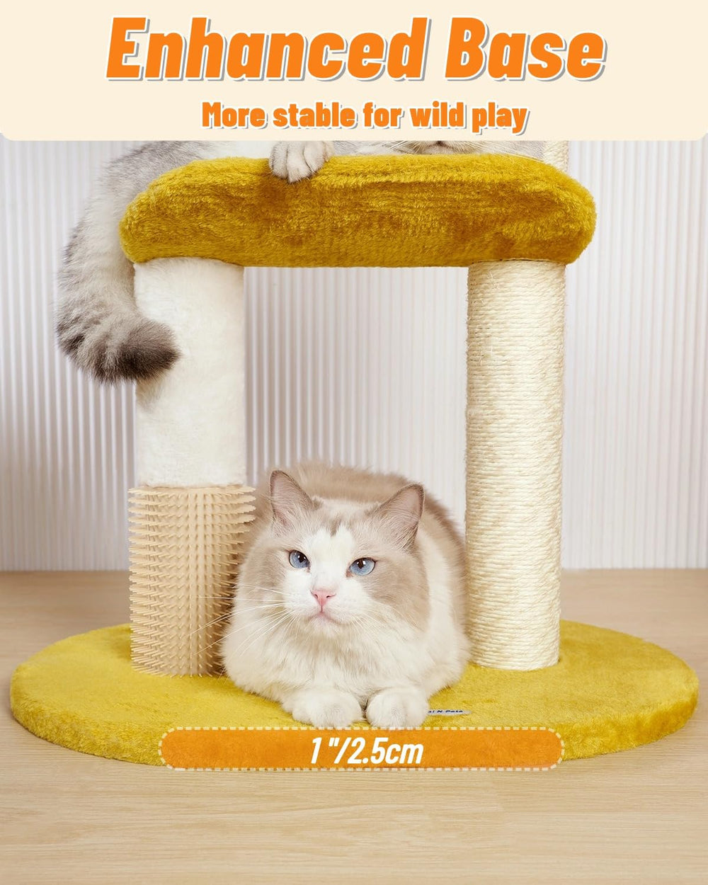 Happi N Pets cloud cat tree sturdy base with anti-tip kit for stable indoor play.