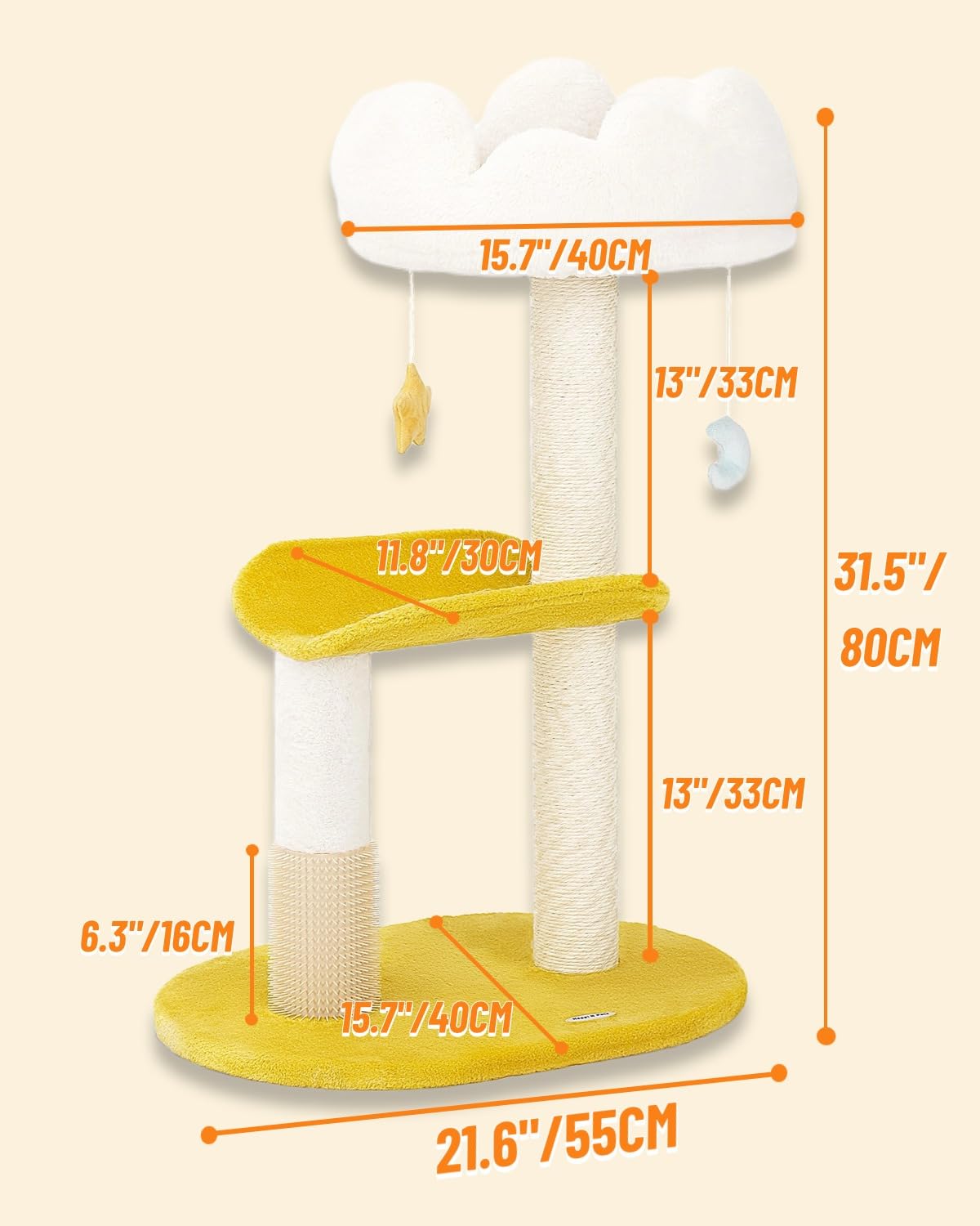 Happi N Pets cloud cat tree removable cushions are washable for easy freshening between adventures.