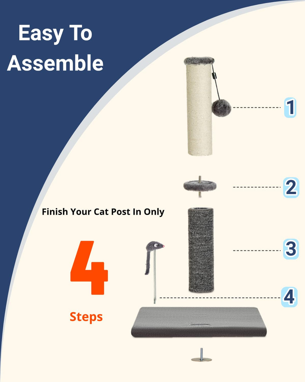 Happi N Pets premium materials ensure long lasting cat scratching post