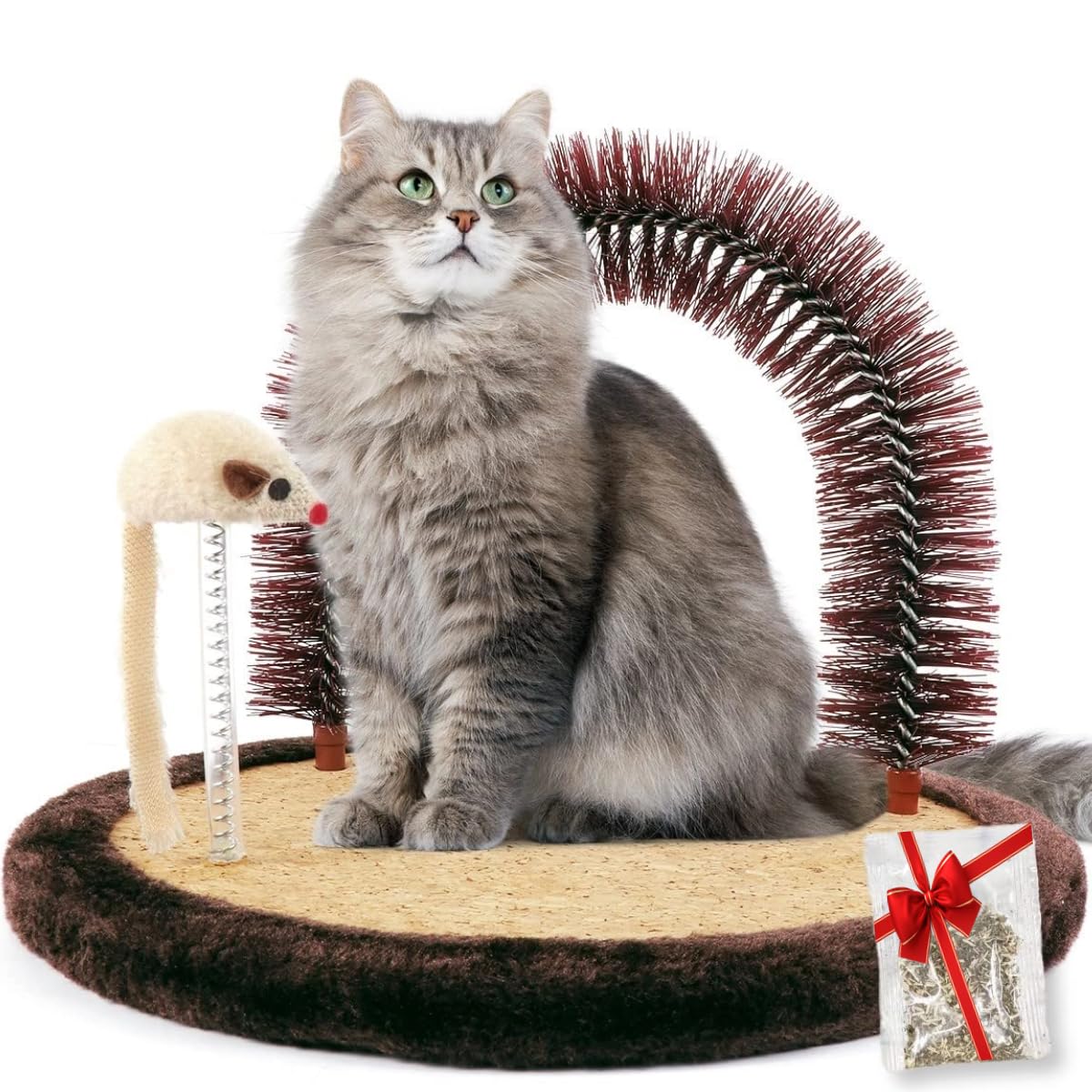 Happi N Pets arch brush for indoor cats offers easy grooming.