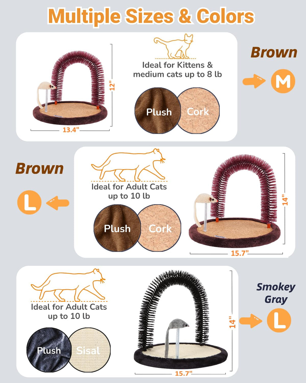 Happi N Pets Original Cat Self Groomer wooden scratching pad provides sturdy indoor scratching.