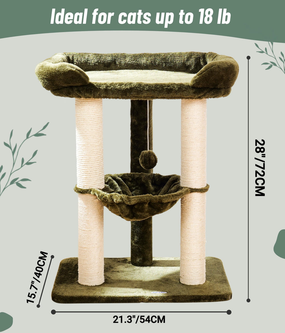 Happi N Pets sisal scratch posts satisfy claws and protect furniture.