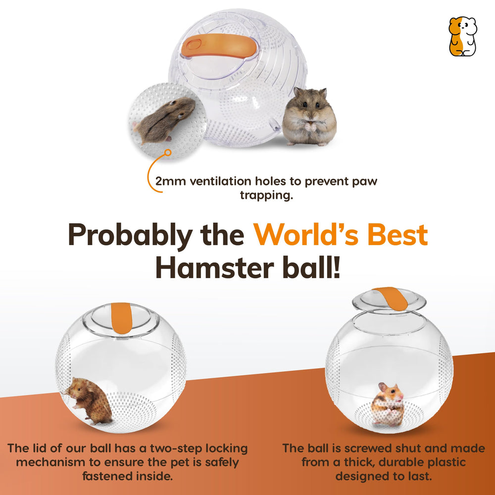Happy Habitats dwarf hamster ball designed for tiny pets to explore safely.