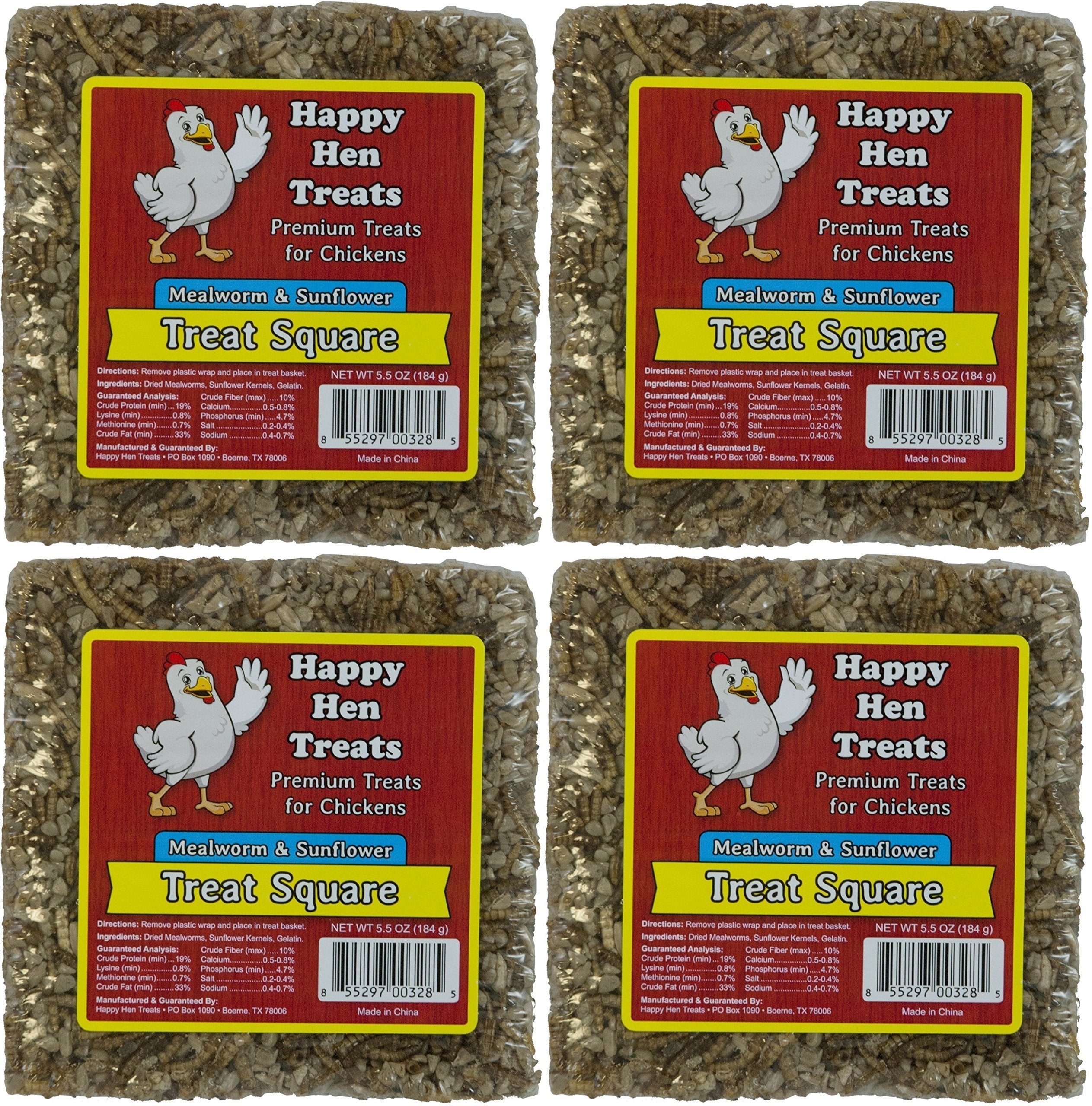 Happy Hen Treats mealworm and sunflower treats; protein-rich snack for chickens in a 4-pack