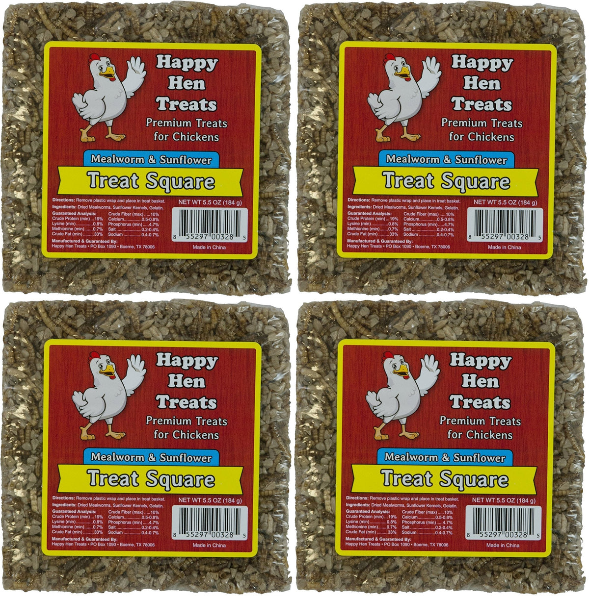Happy Hen Treats mealworm and sunflower treats; protein-rich snack for chickens in a 4-pack