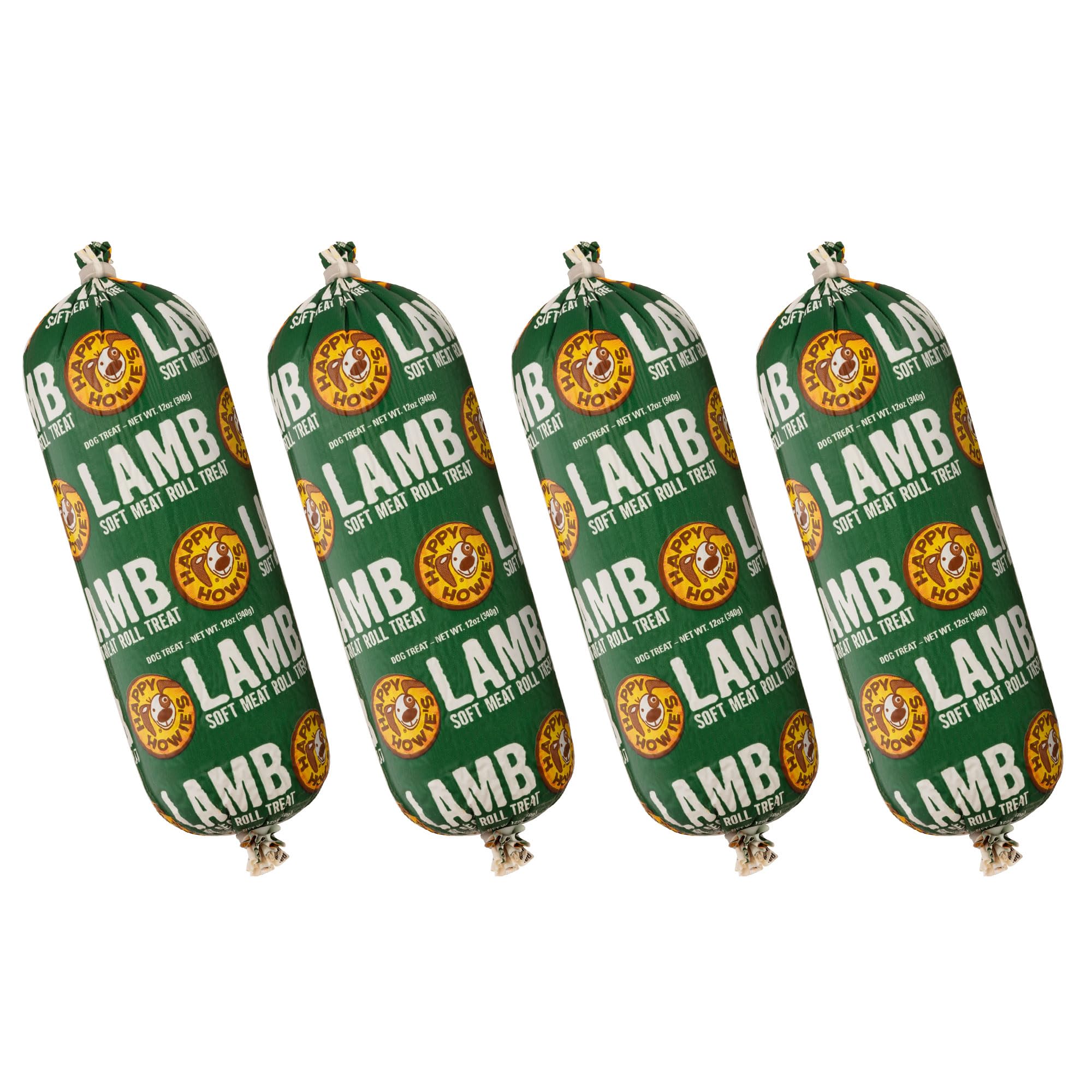 Happy Howie's Lamb Soft Meat Roll packaging highlights USA-made quality and natural ingredients.