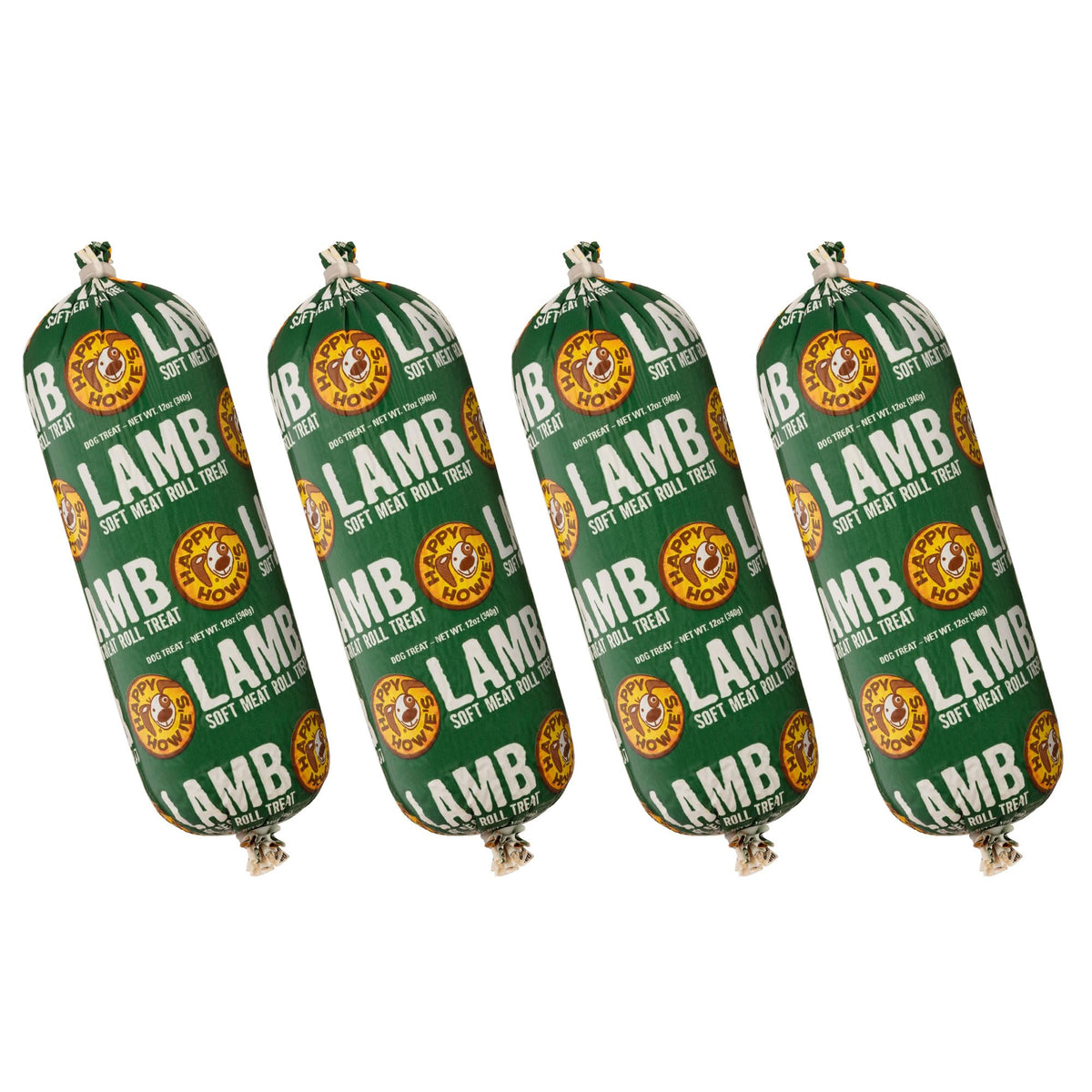 Happy Howie's Lamb Soft Meat Roll packaging highlights USA-made quality and natural ingredients.