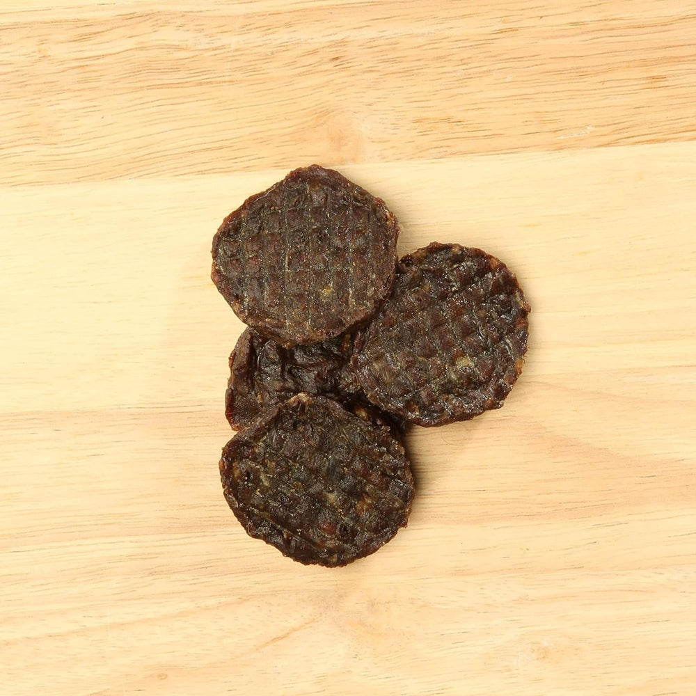 Happy Howie's chewy patties provide a satisfying chew for dogs.