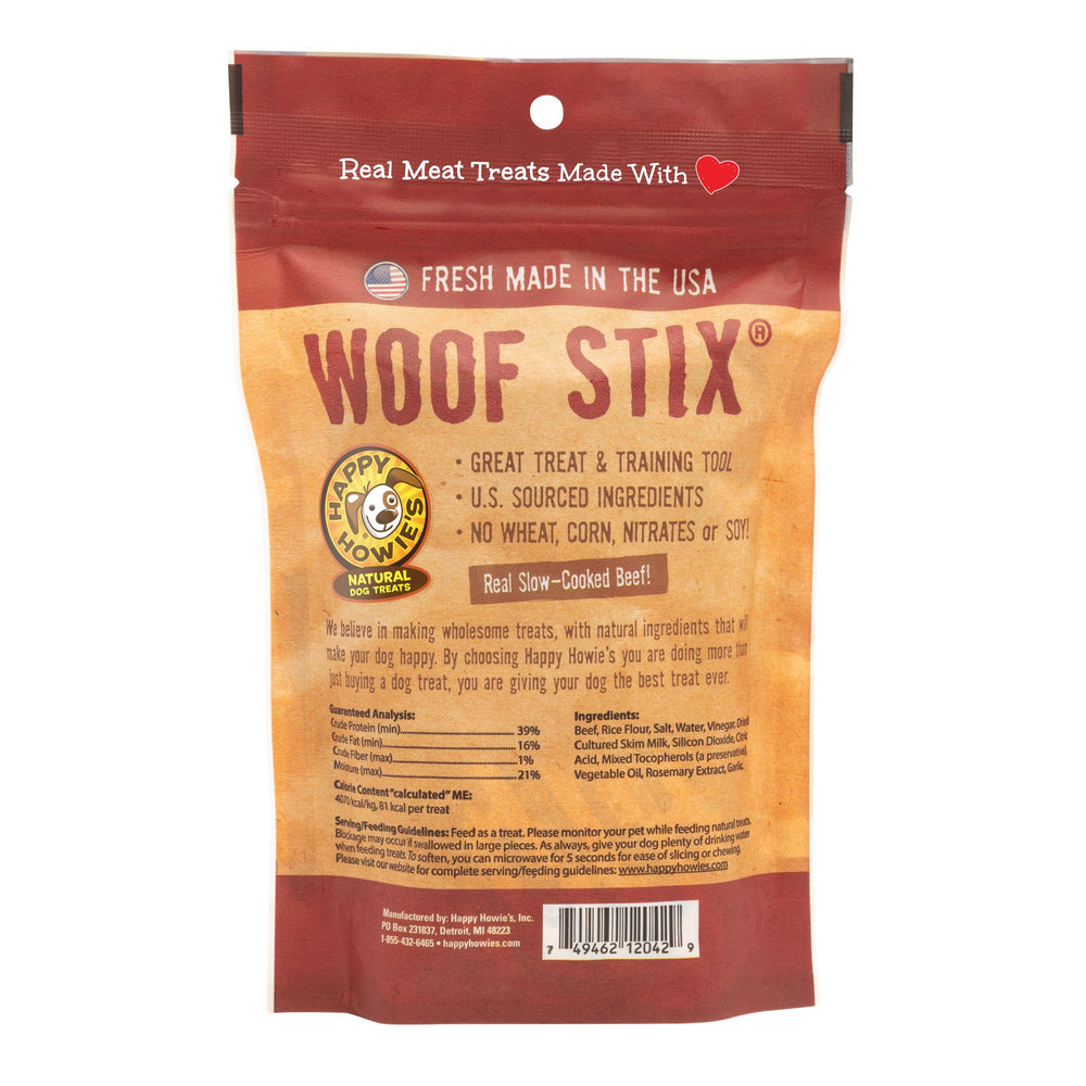 Made in USA—Happy Howie's Woof Stix crafted in Detroit, Michigan.