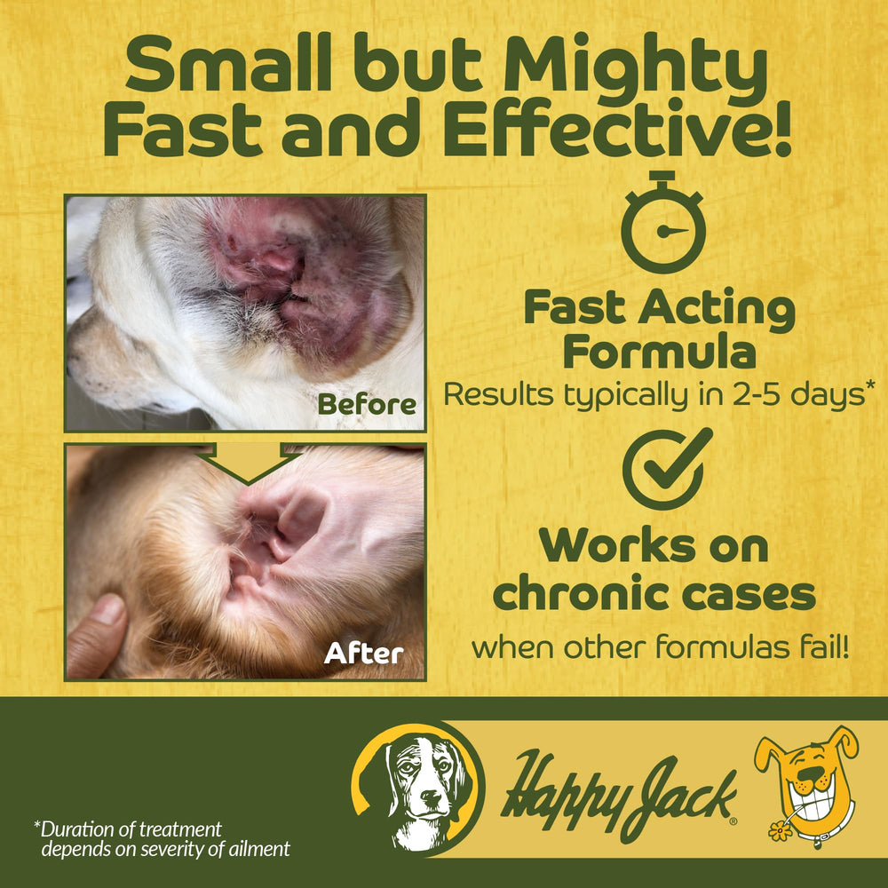 Happy Jack application on dog ear shows easy daily use