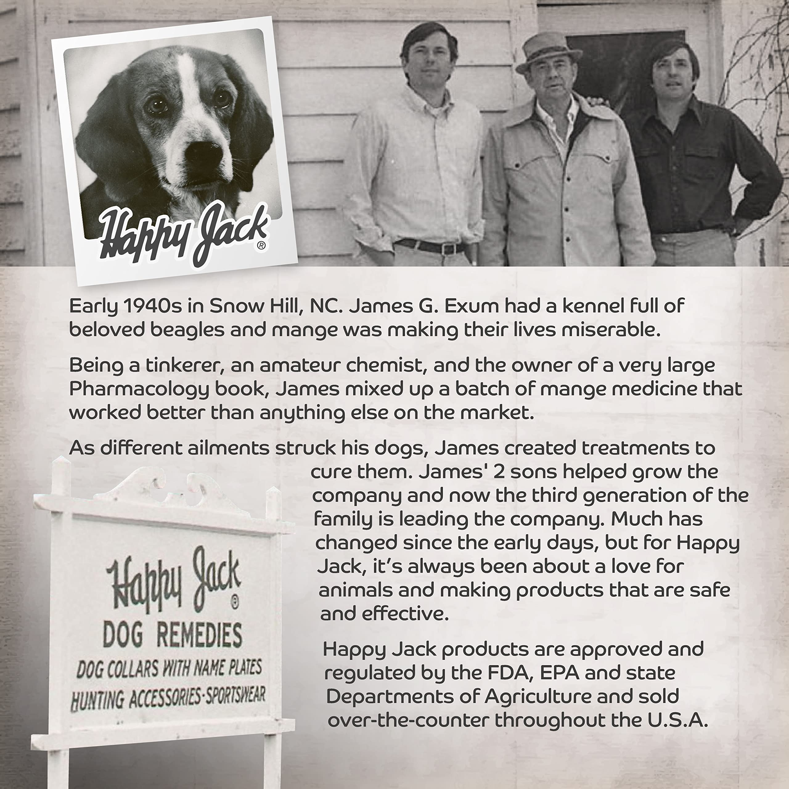 Happy Jack dog care routine image suggests simple maintenance