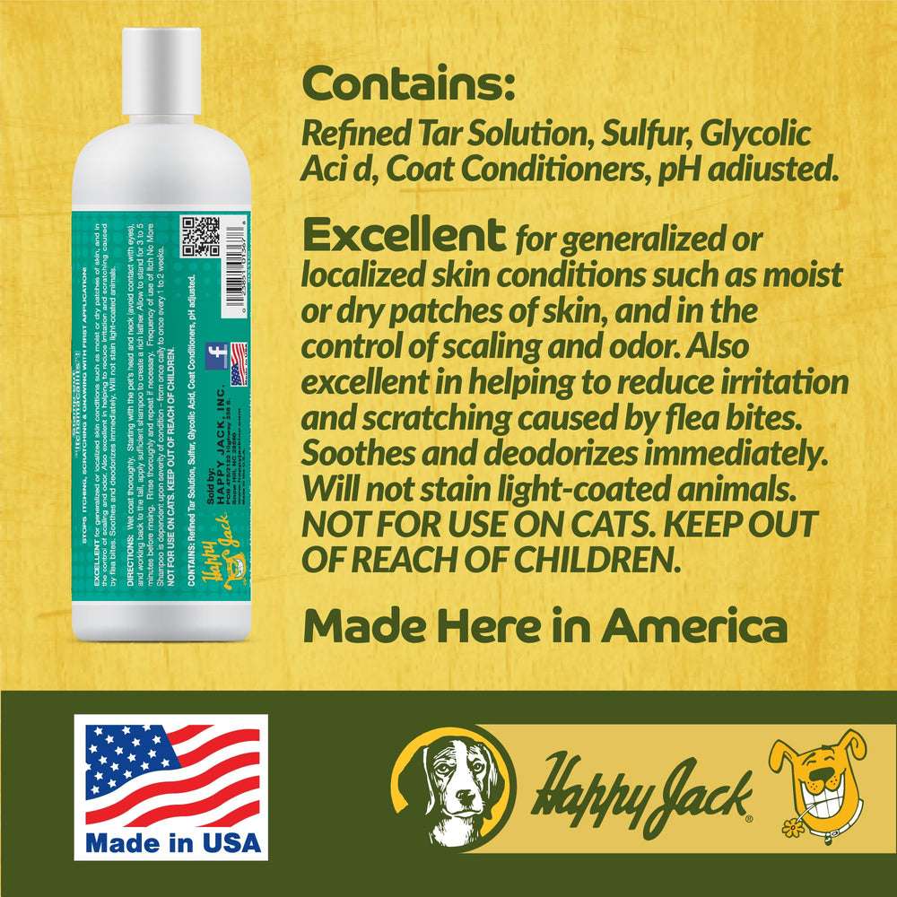 Applying Happy Jack Itch No More across entire dog coat