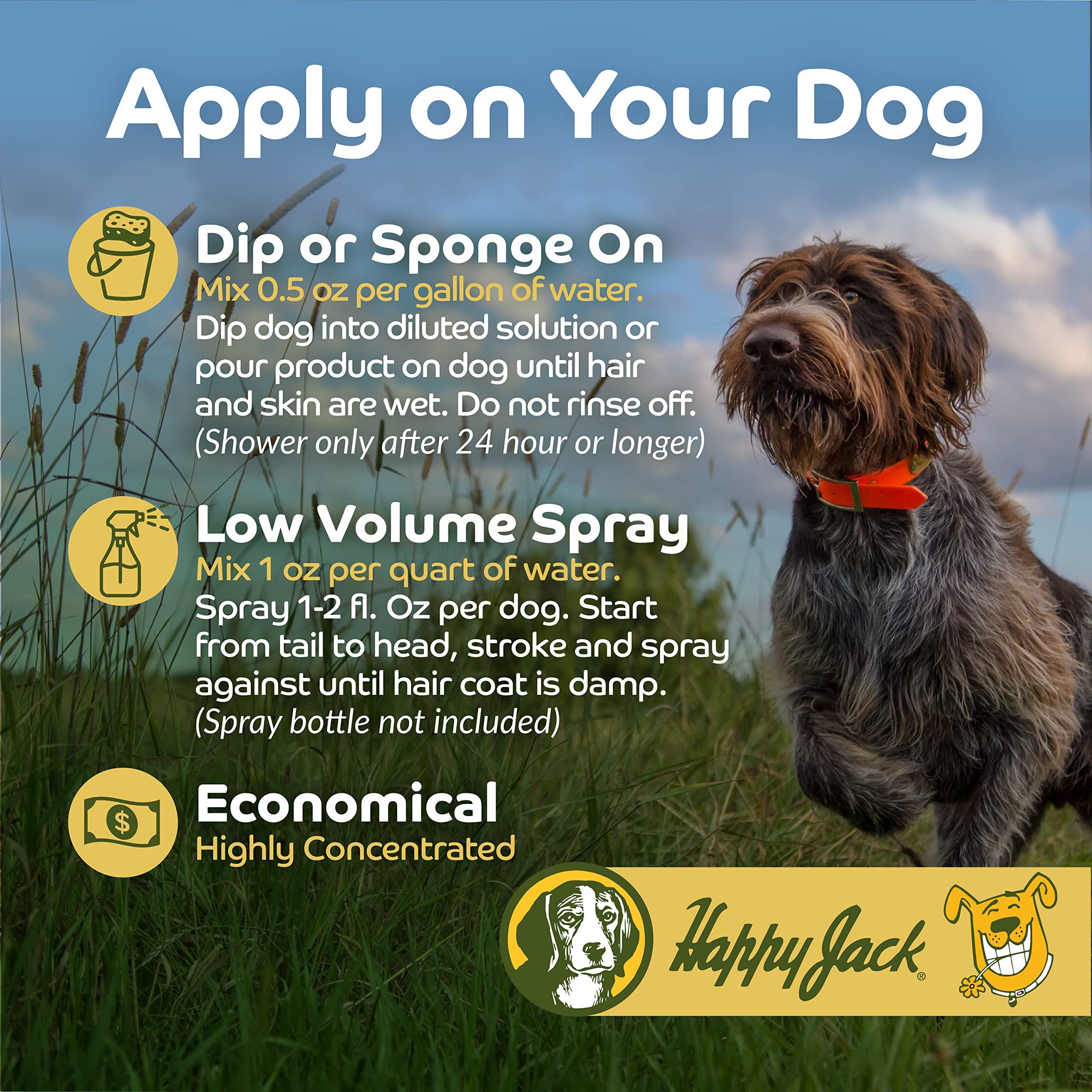 Happy Jack Kennel Dip yard use for outdoor pest prevention.