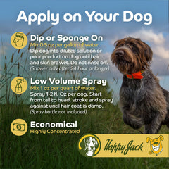 Happy Jack Kennel Dip yard use for outdoor pest prevention.