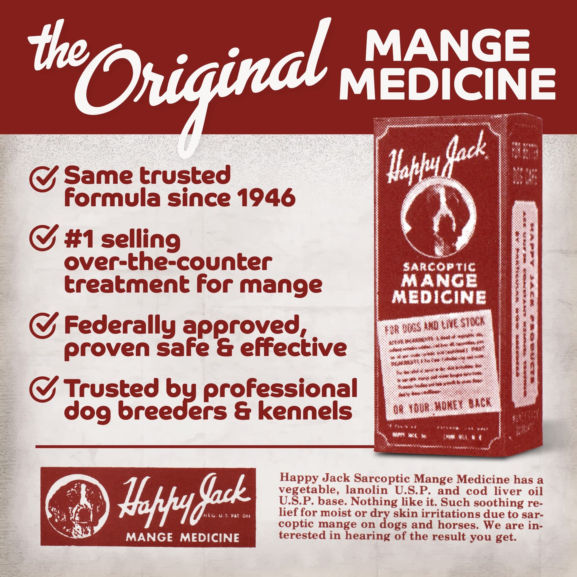 Happy Jack mange treatment aids faster relief during flaky flare-ups and itchy episodes.