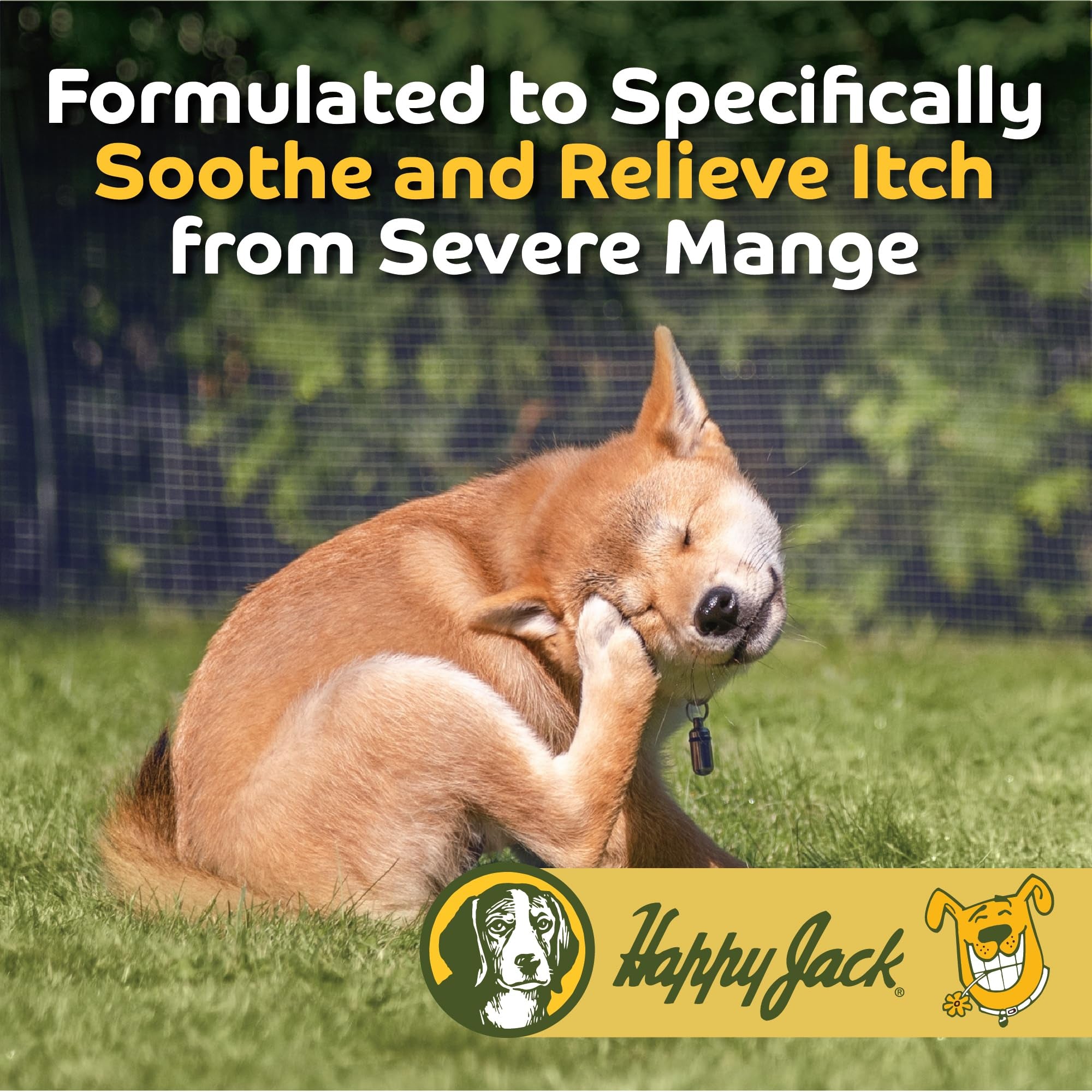 Happy Jack Sardex Mange Treatment bottle cap for mess-free, precise dosing.