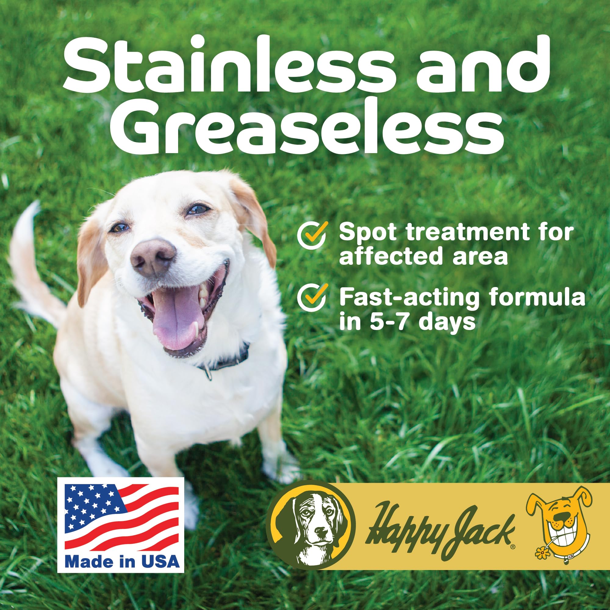 Direct skin application on irritated spots with Happy Jack Sardex Mange Treatment.