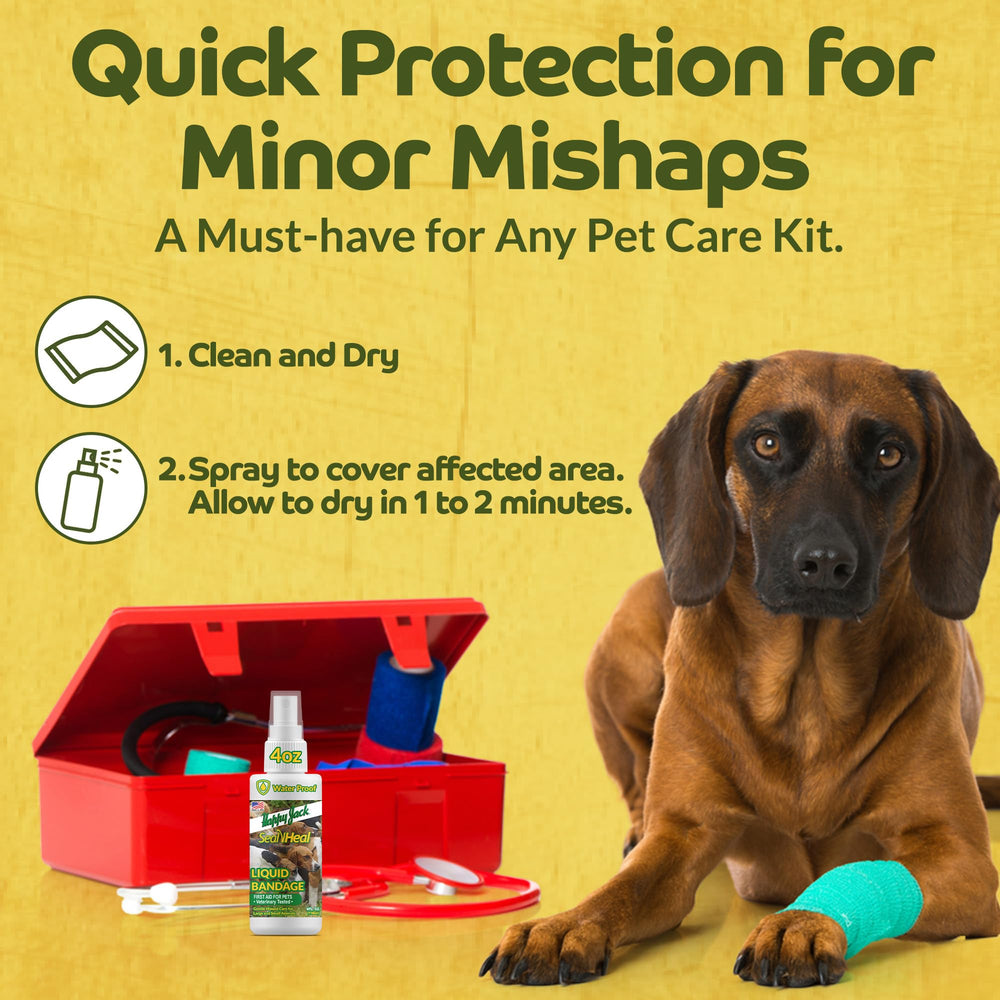 HAPPY JACK Seal 'N Heal paw-area application protects paws from dirt and irritation.