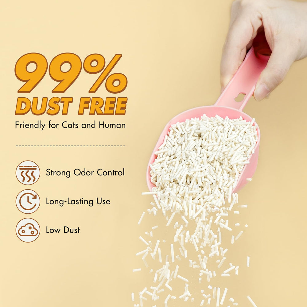 Happy & Polly tofu cat litter coconut charcoal enhances odor absorption.