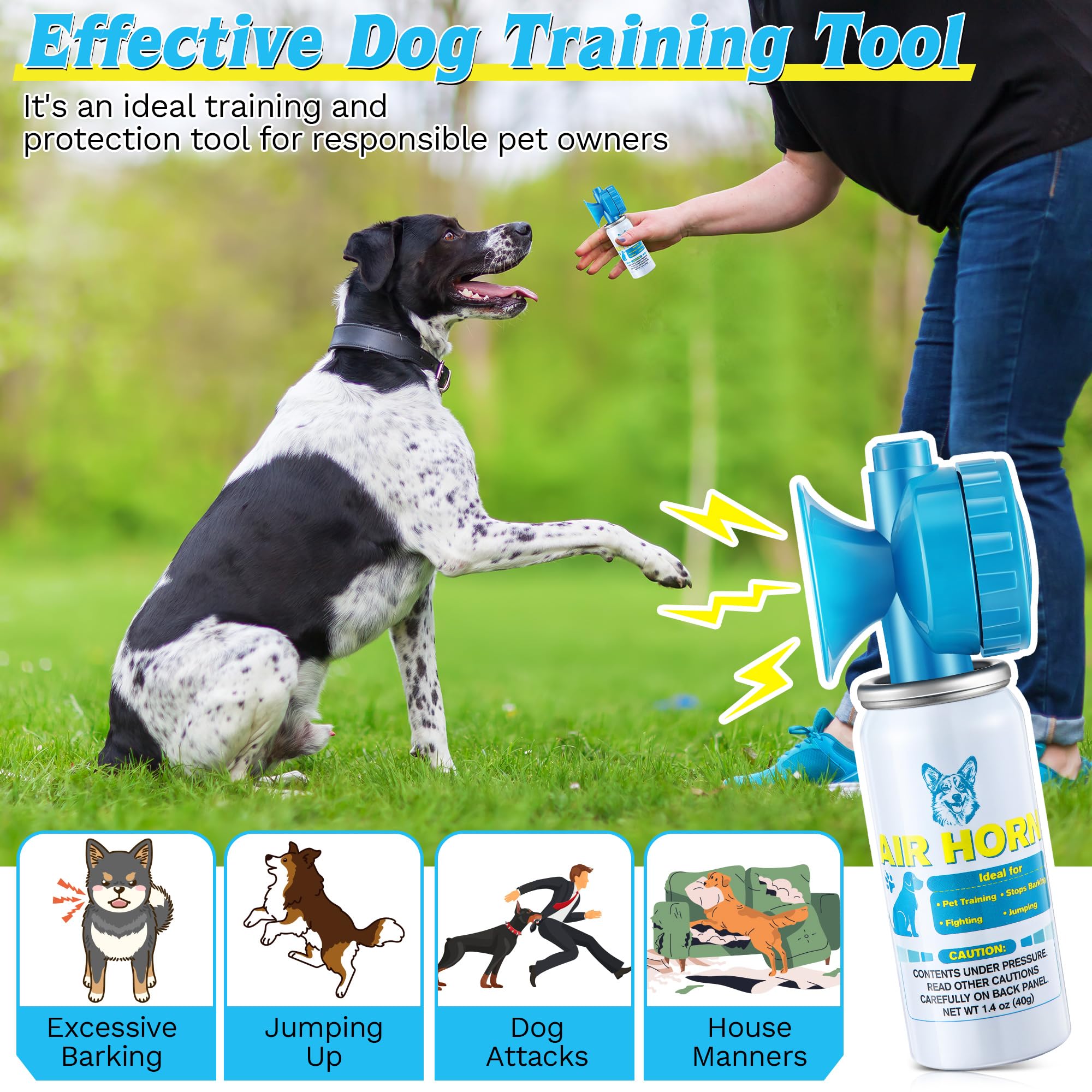HappyAlley air horn blue compact size easy to tuck in a bag