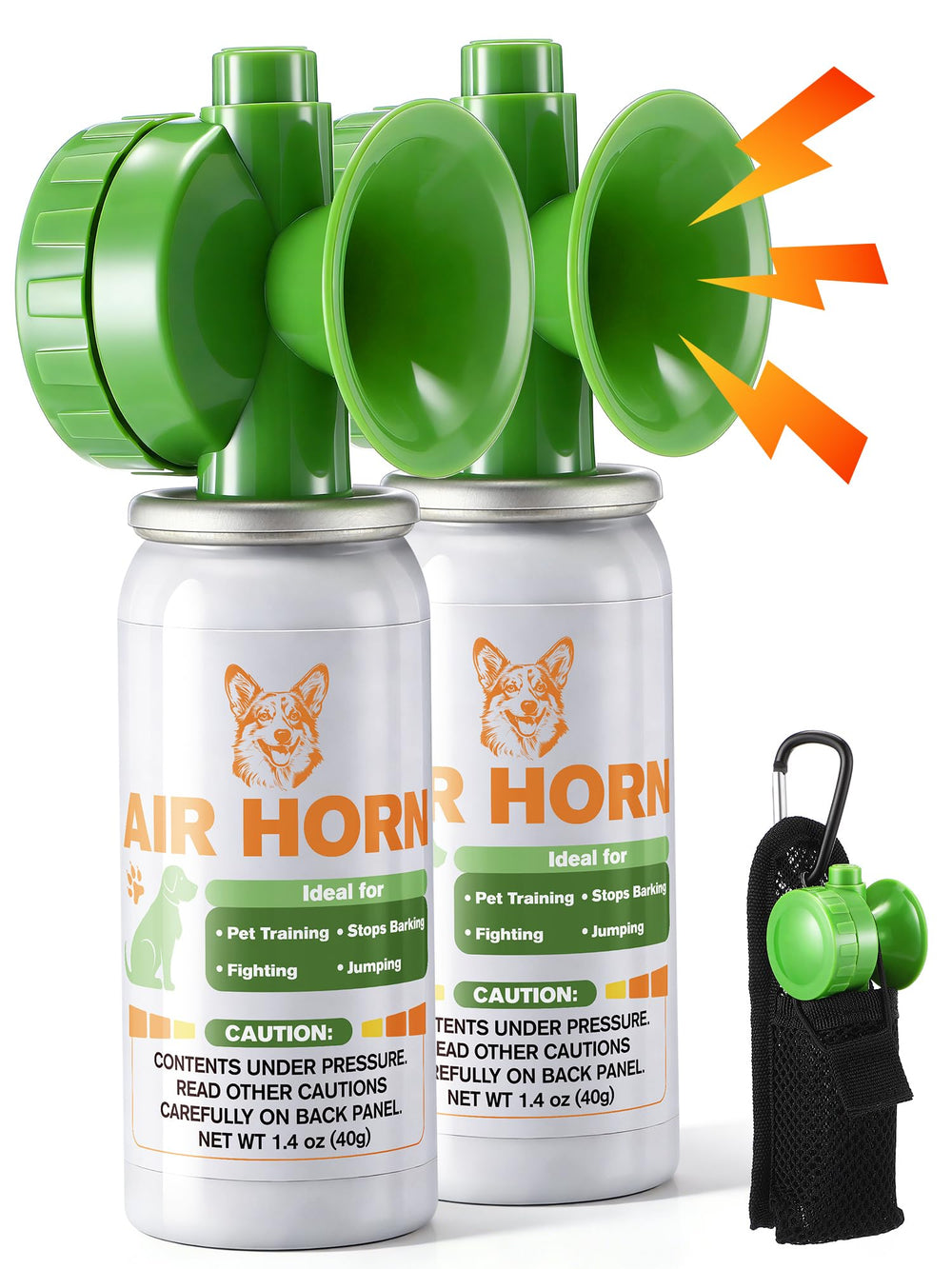 HappyAlley air horn with holster ready for rugged hikes and wildlife deterrence.