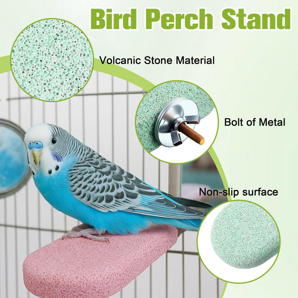 HappyAlley cyan beak grinding stone aids gentle beak shaping.