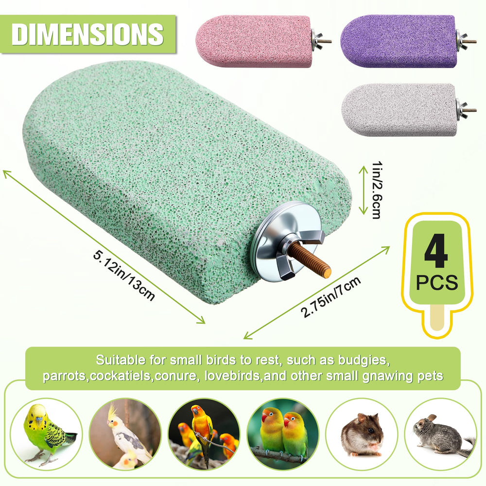 HappyAlley pink beak grinding stone supports natural beak care.