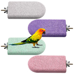 HappyAlley purple beak grinding stone for birds enhances grooming.