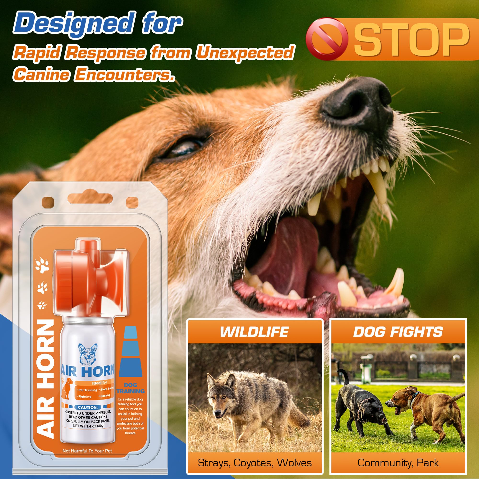 HappyAlley orange pack ready-to-access safety horn for everyday adventures.