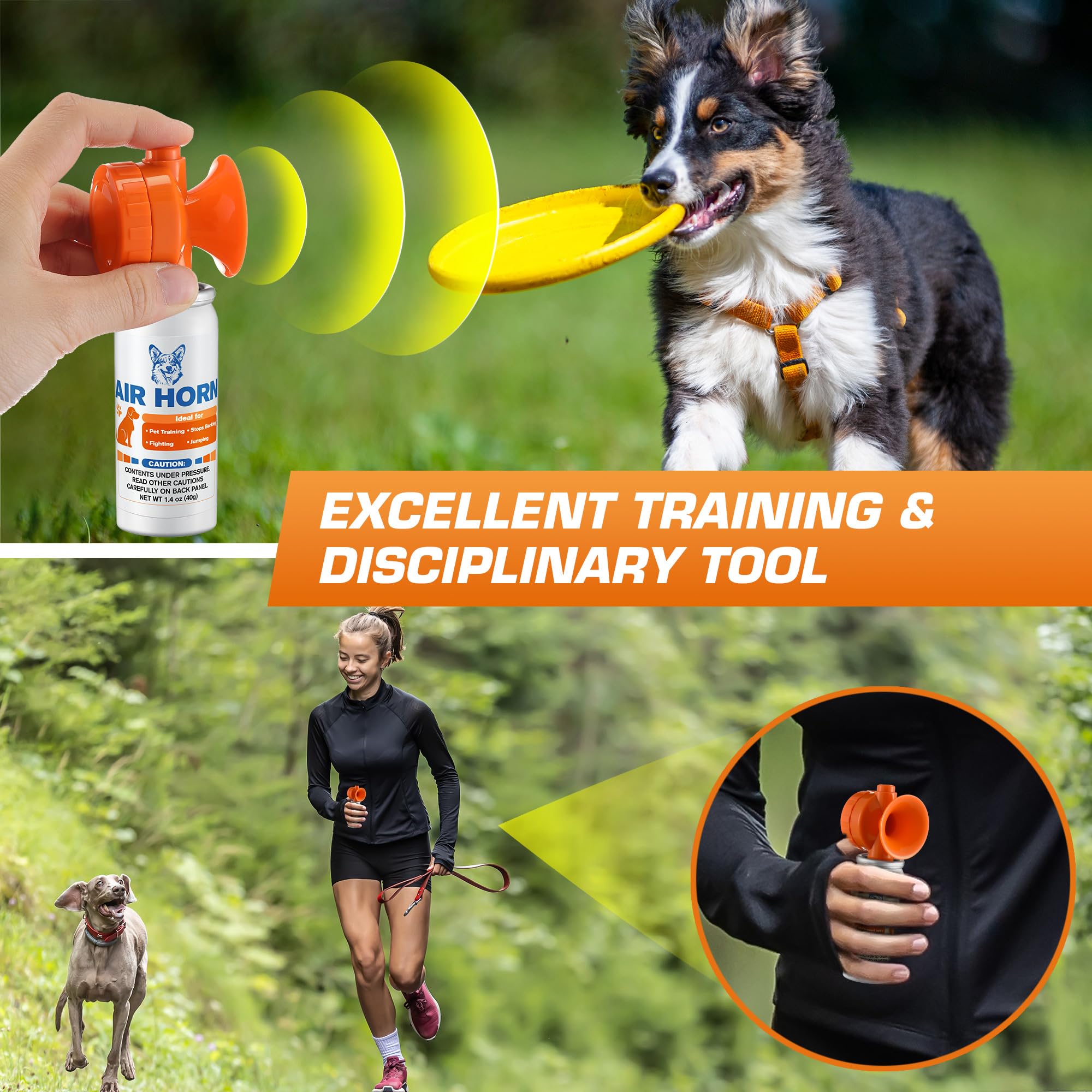 HappyAlley two-pack air horn provides ready deterrence.