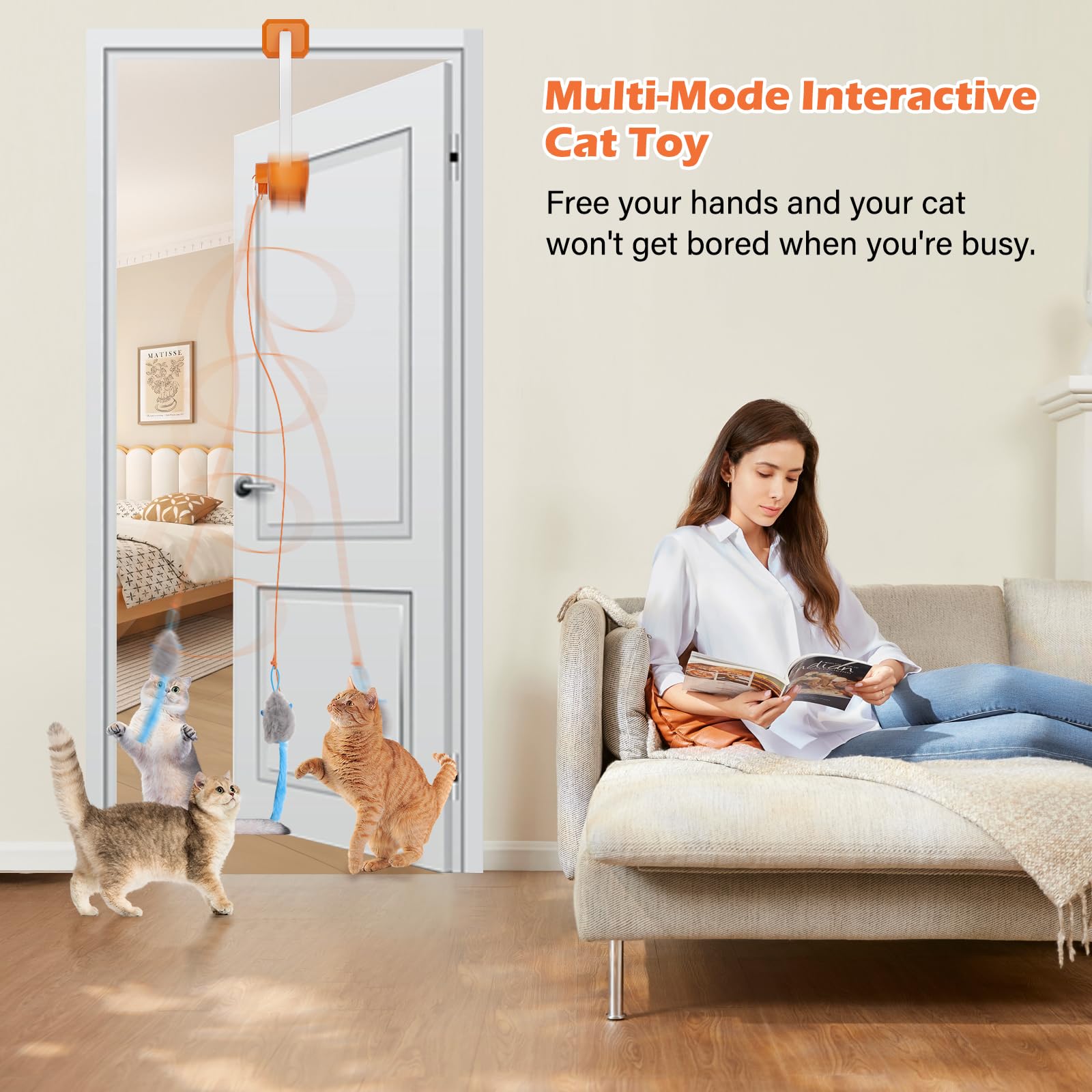 HAPPYCODE plush dangling toys enhance interactive entertainment for cats.