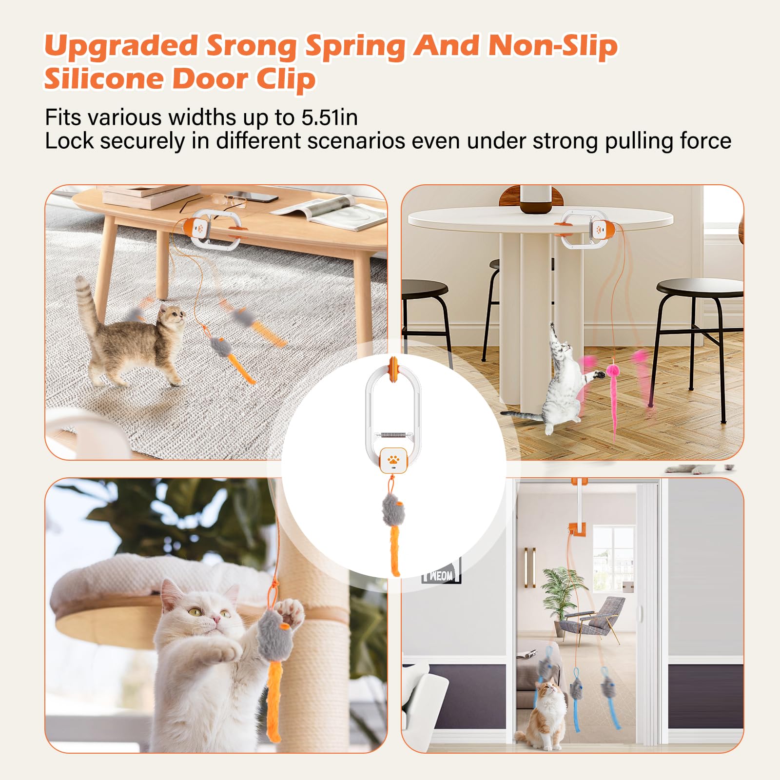 HAPPYCODE rechargeable cat teaser shows irregular jump motion for indoor energy burn.