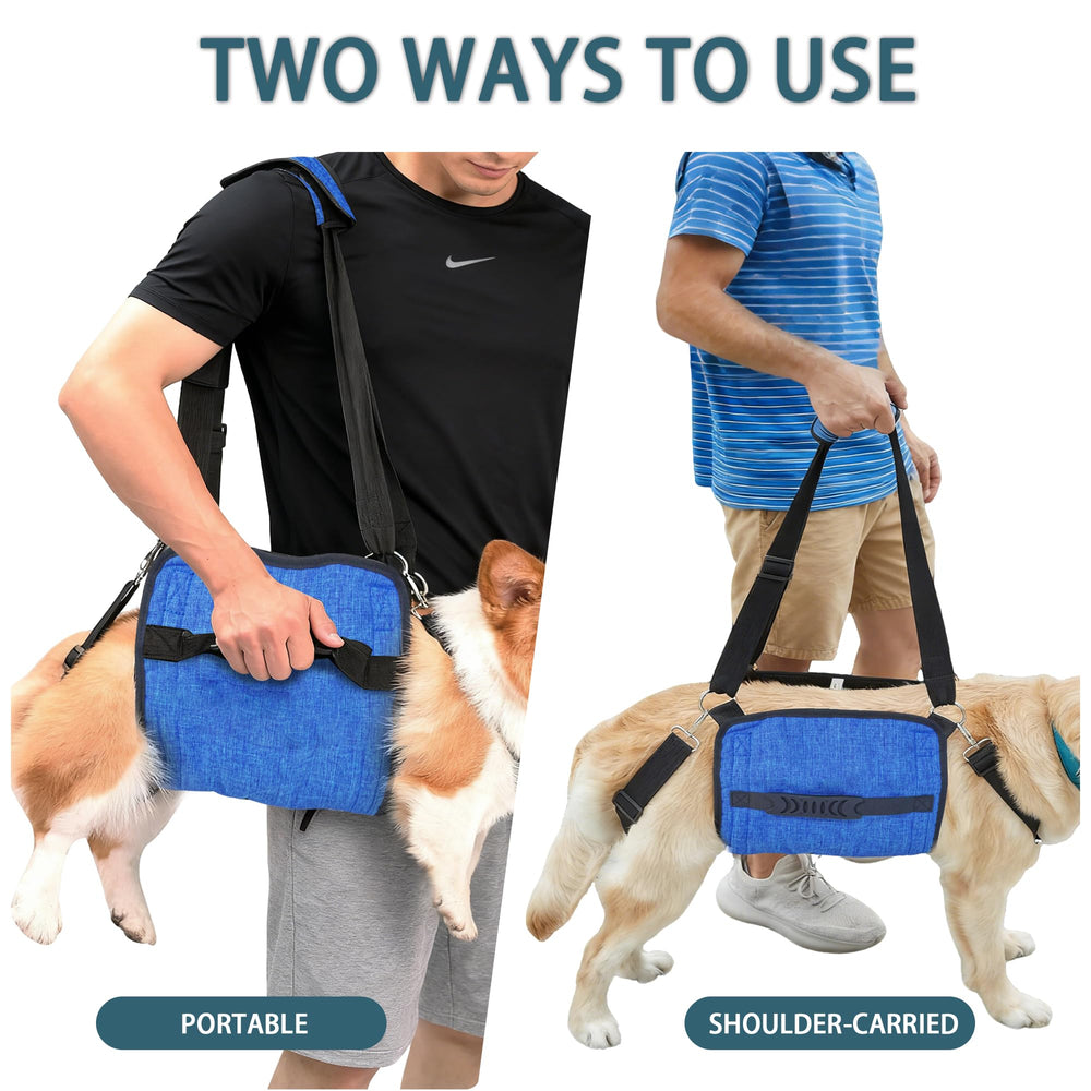 Rear hindquarters support in use with HAPPYHAO harness